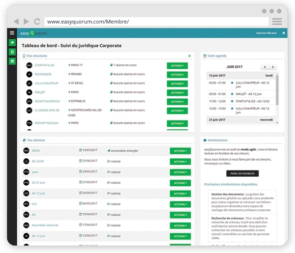 Avec easyQuorum, vous disposez de toutes les fonctionnalités pour la gestion de vos filiales et participations