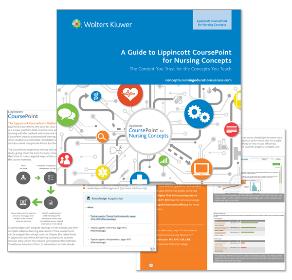 Preview of a few pages from the Guide for Lippincott CoursePoint for Nursing Concepts