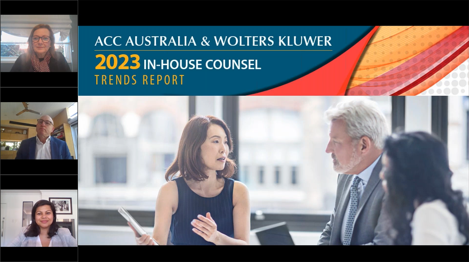 Screenshot of Key findings at a glance - 2023 ACC Australia and Wolters Kluwer In-house Counsel Trends Report video
