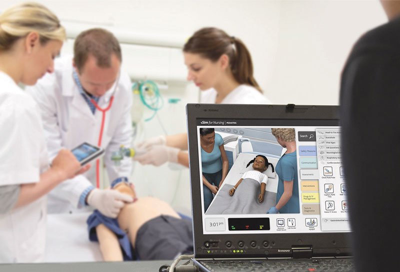 vSim for Nursing being used in a sim lab