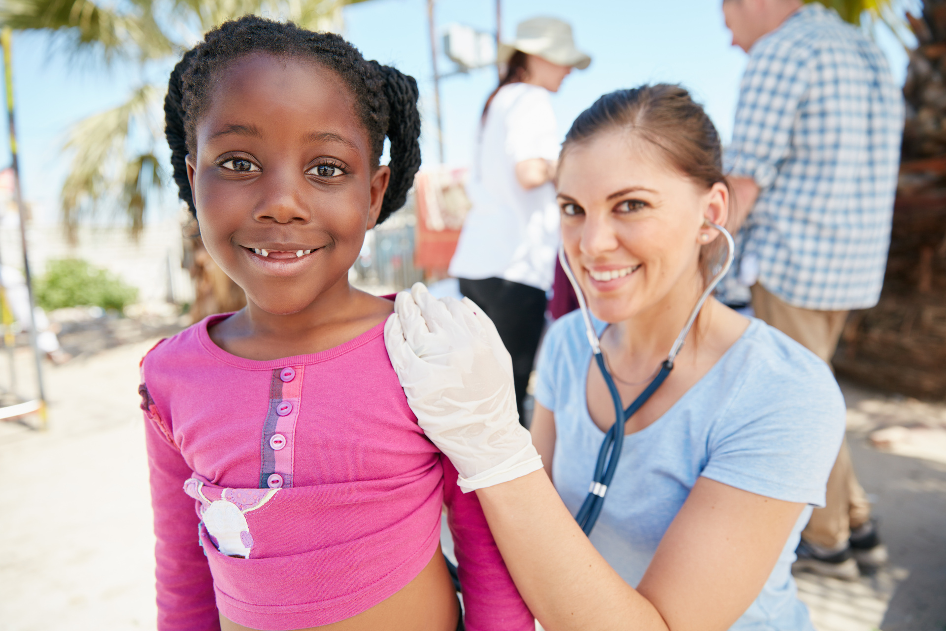 Young patient feeling better after seeing a nurse in a community health setting