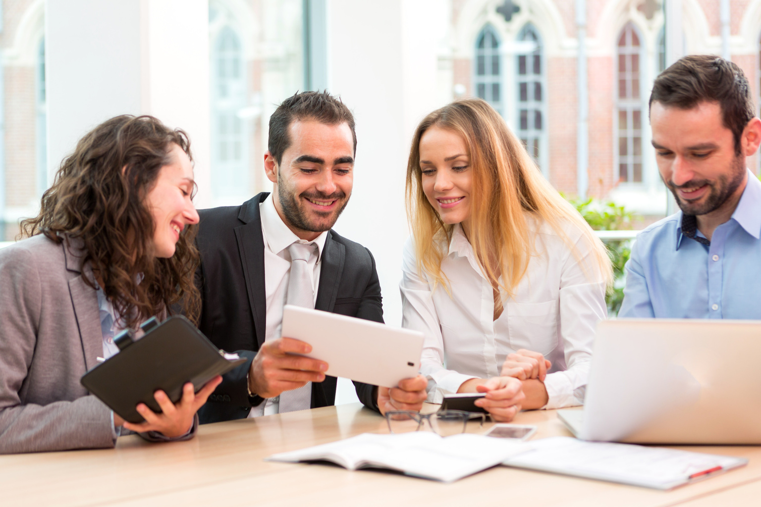 Group of business people working together at the office