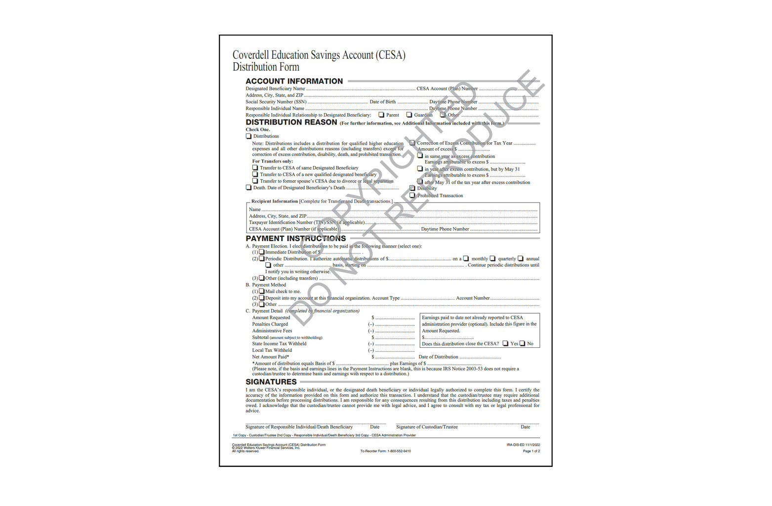 CESA Form sample