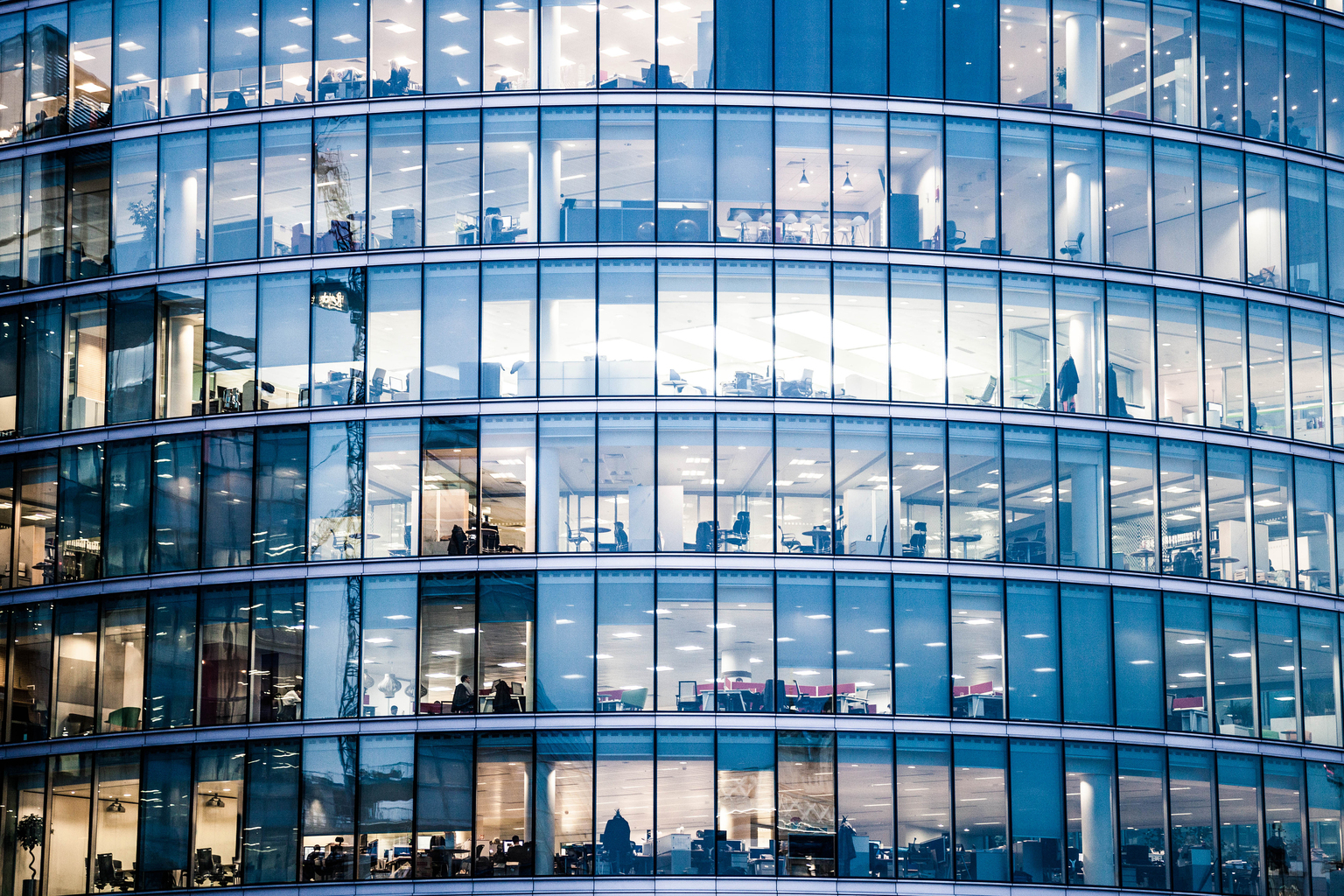 Office buildings in the night 