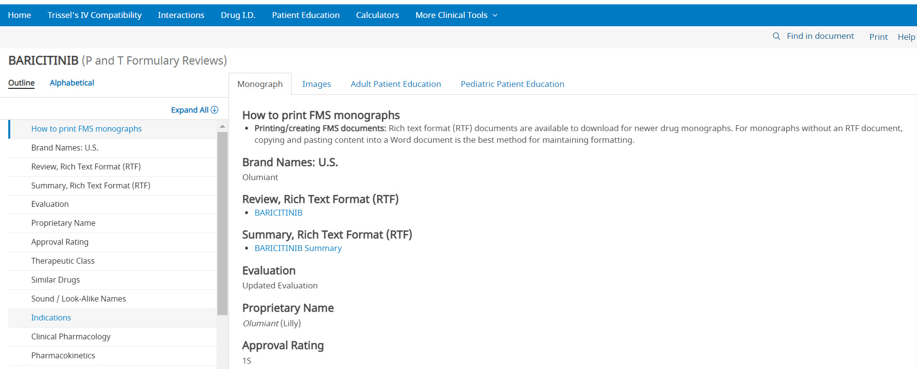 Formulary Monograph Service 4