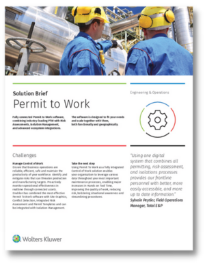 Solution Brief Permit to Work Preview
