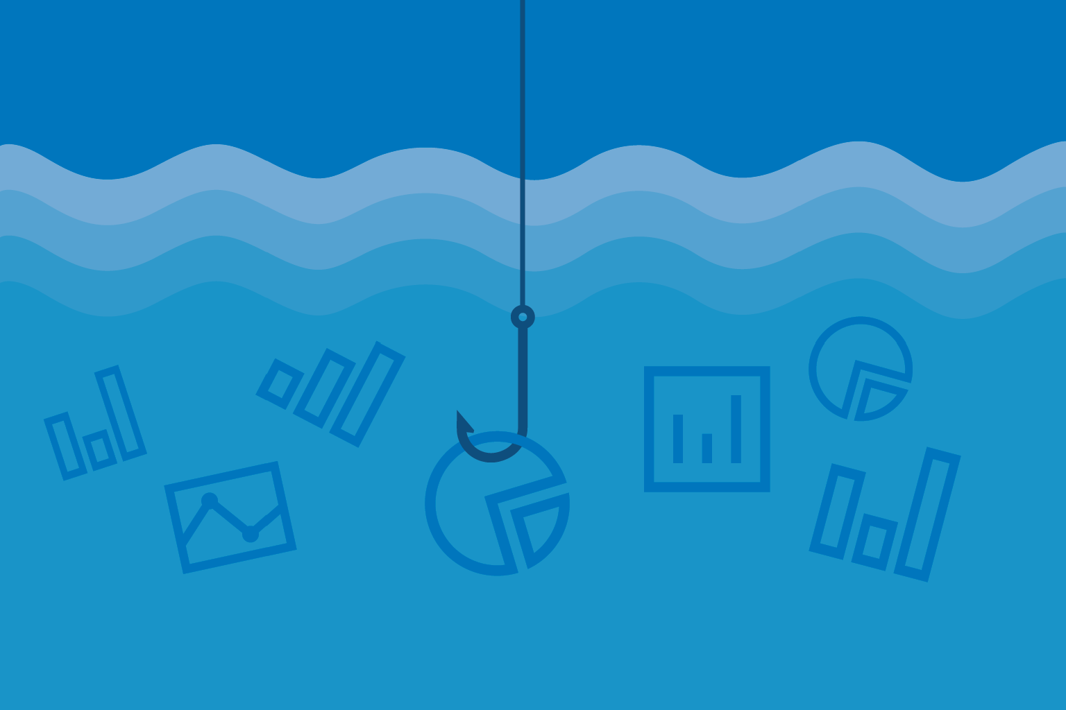 graphic of fish hook and data icons