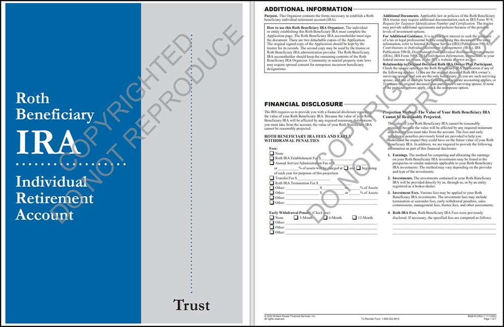 ROTH Beneficialy IRA Organizer Trust Sample