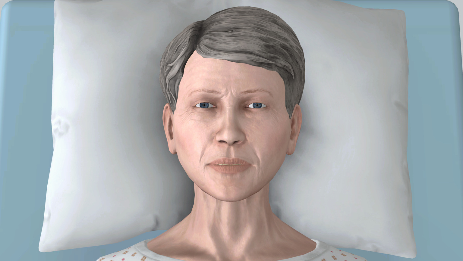 Simulation image of patient in hospital