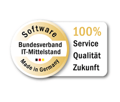 Grafik zeigt Auszeichnung und Siegel von Wolters Kluwer: Bundesverband IT-Mittelstand, Fair Company, TÜV Nord, Microsoft Partner, DocuWare 