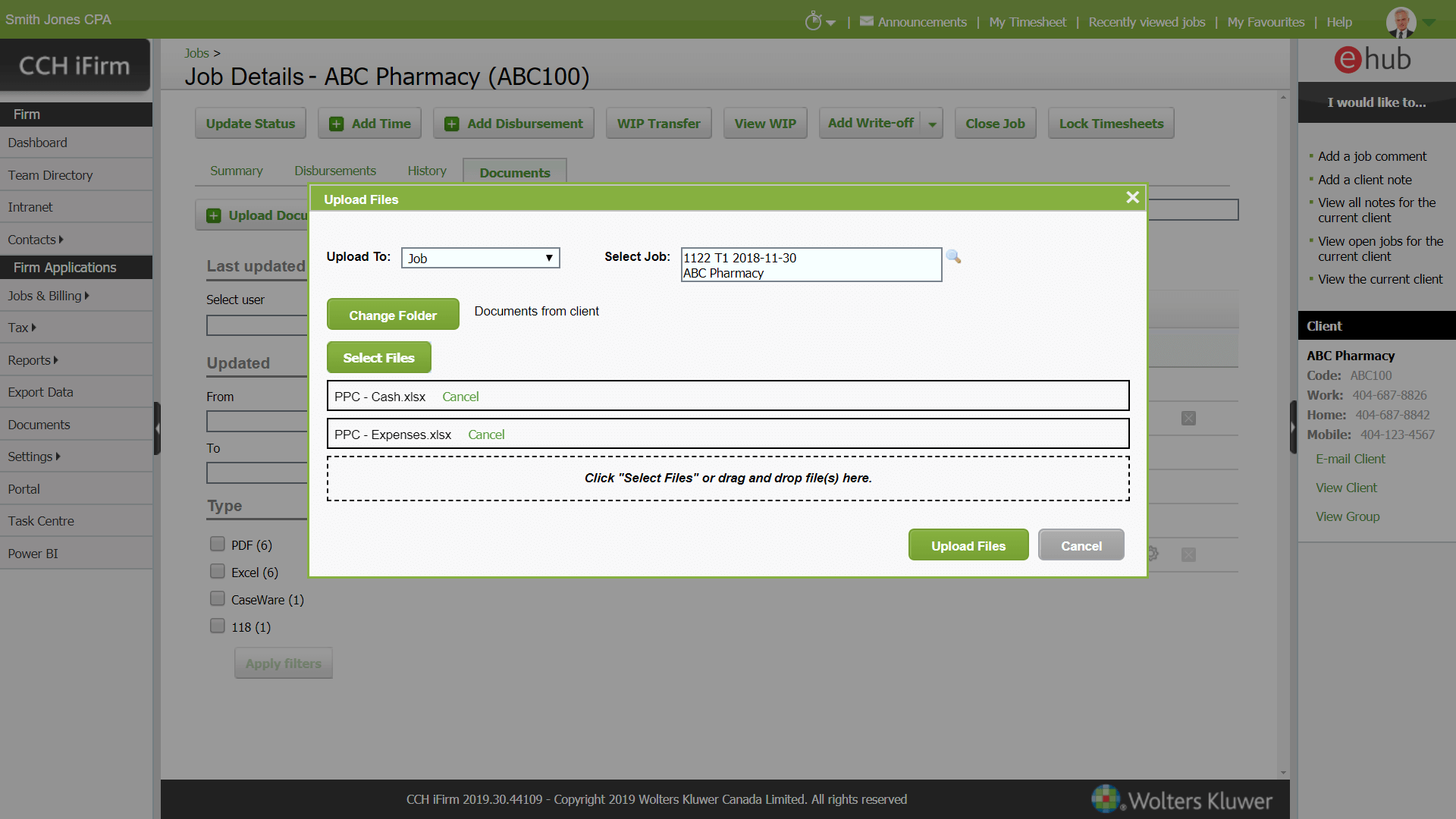 screenshot of cch ifirm documents