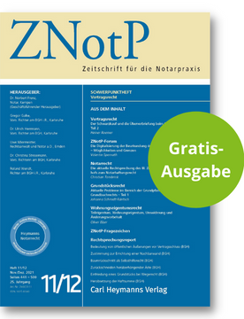 ZNotP - Zeitschrift für die Notarpraxis