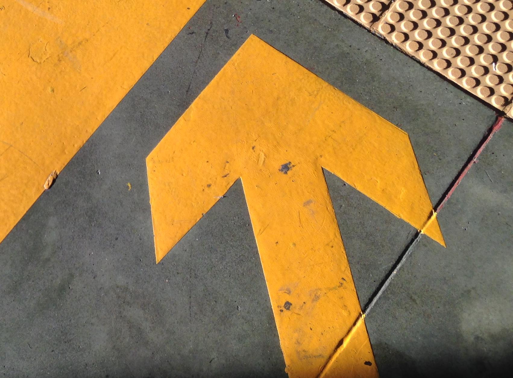 Yellow-colored arrows symbol,