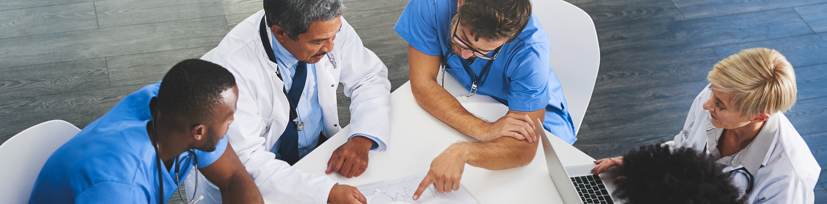 Large group of physicians at conference table