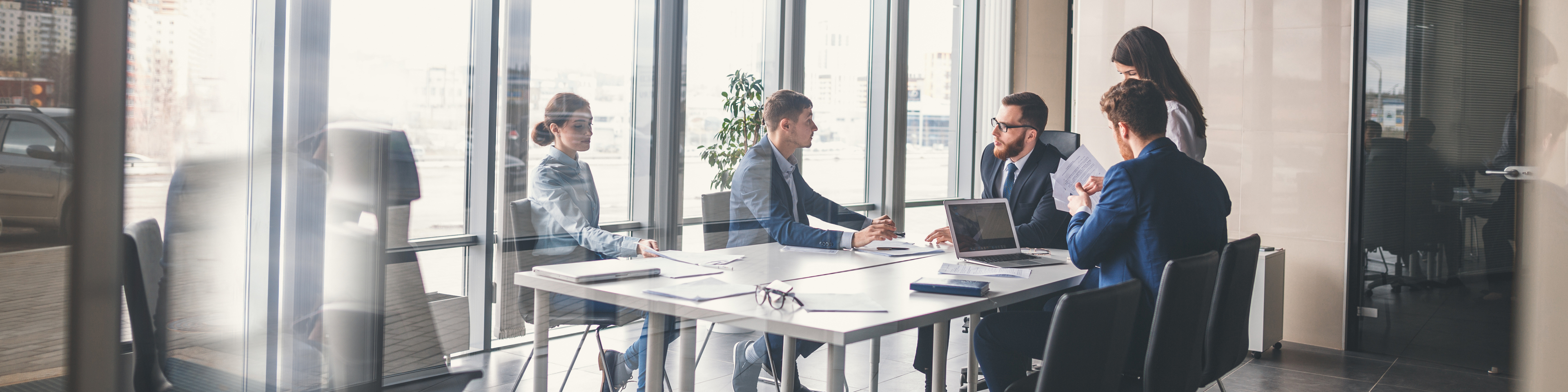 Corporate business team and manager in a meeting