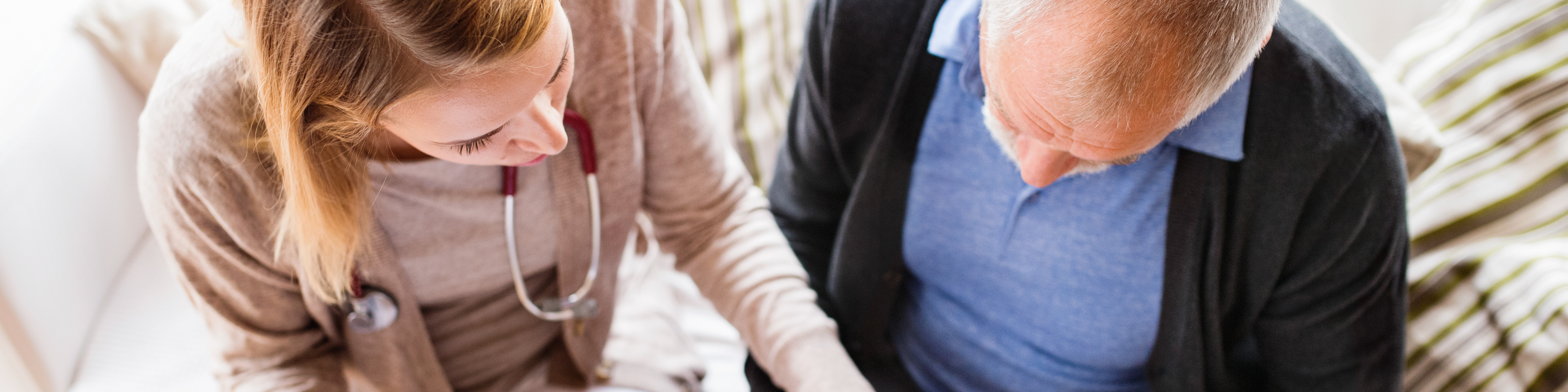 Health professional and patient home visit