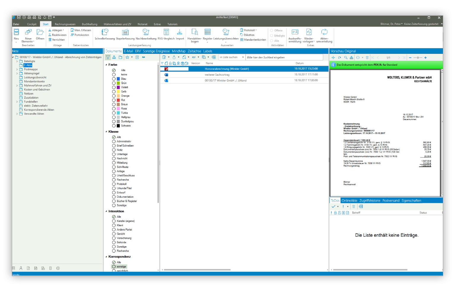 E-Akte in der Kanzleisoftware AnNoText