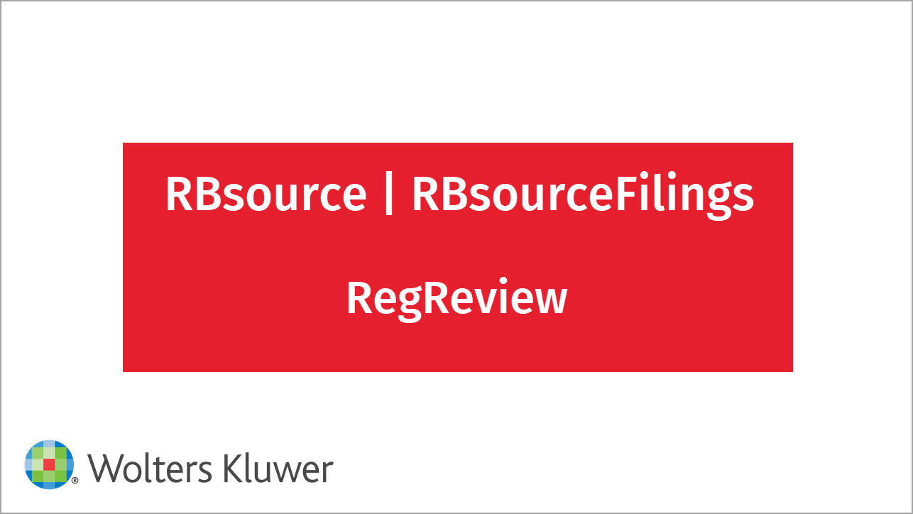 RBsource RBsourceFilings RegReview
