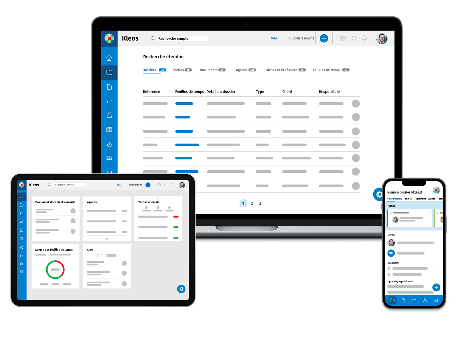 mock up usage of Kleos from different devices