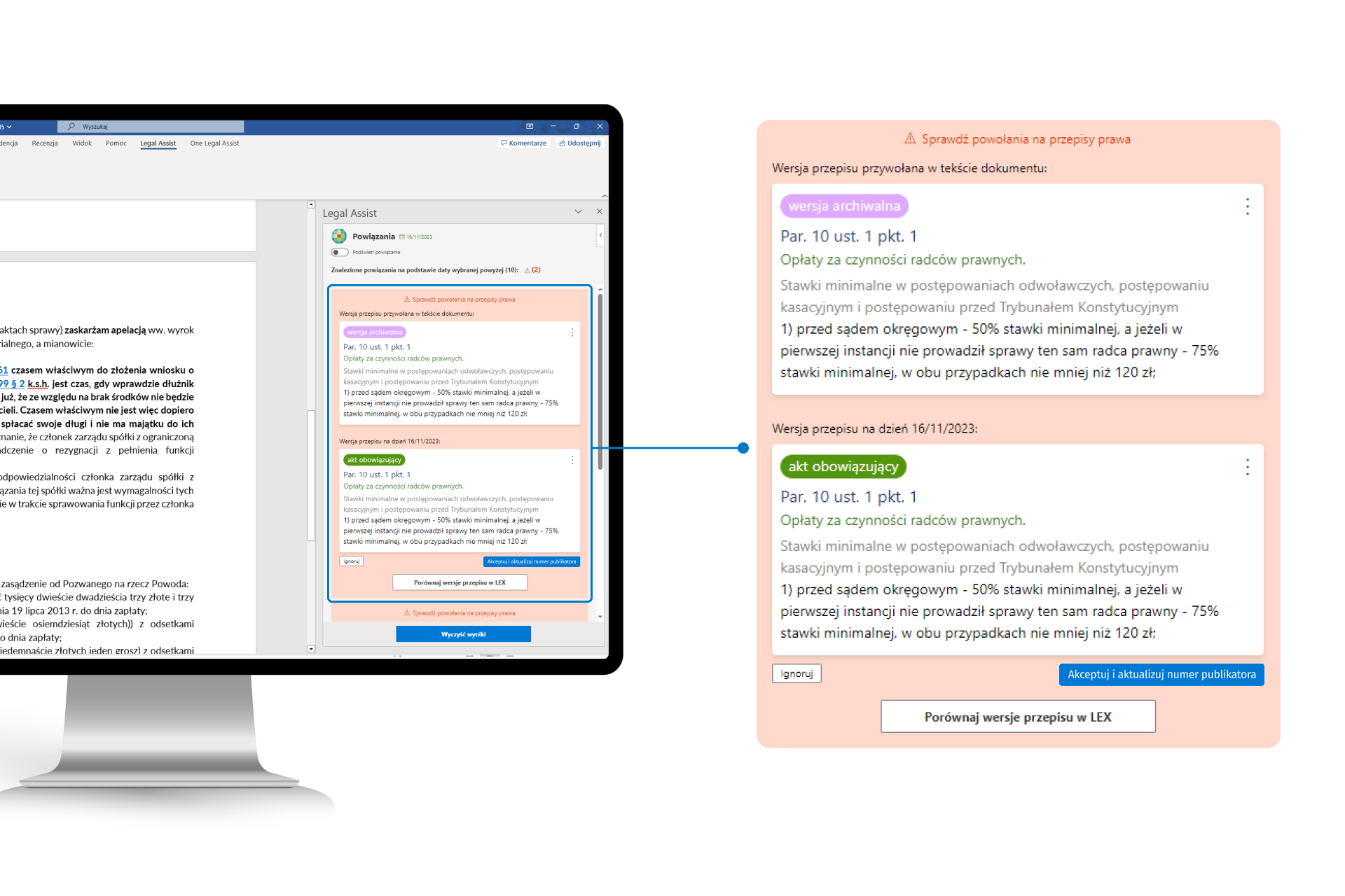 LegalAssist - porównanie wersji