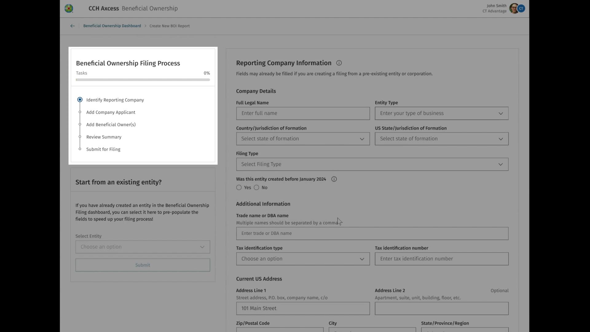 CCH Axcess Beneficial Ownership reporting software