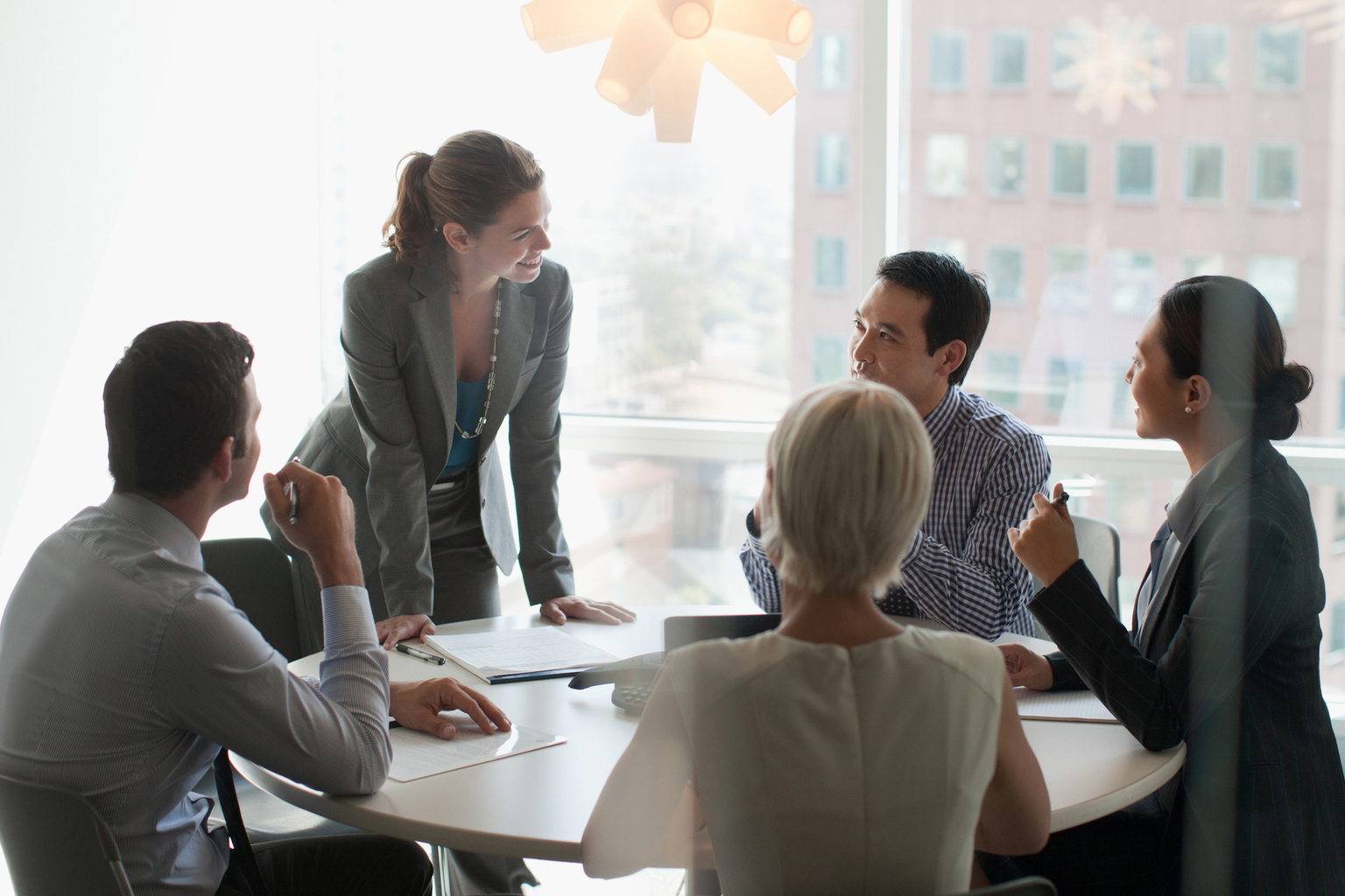 Business people talking in meeting