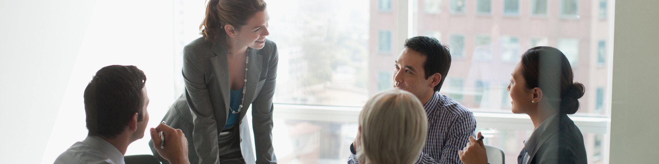 Business people talking in meeting