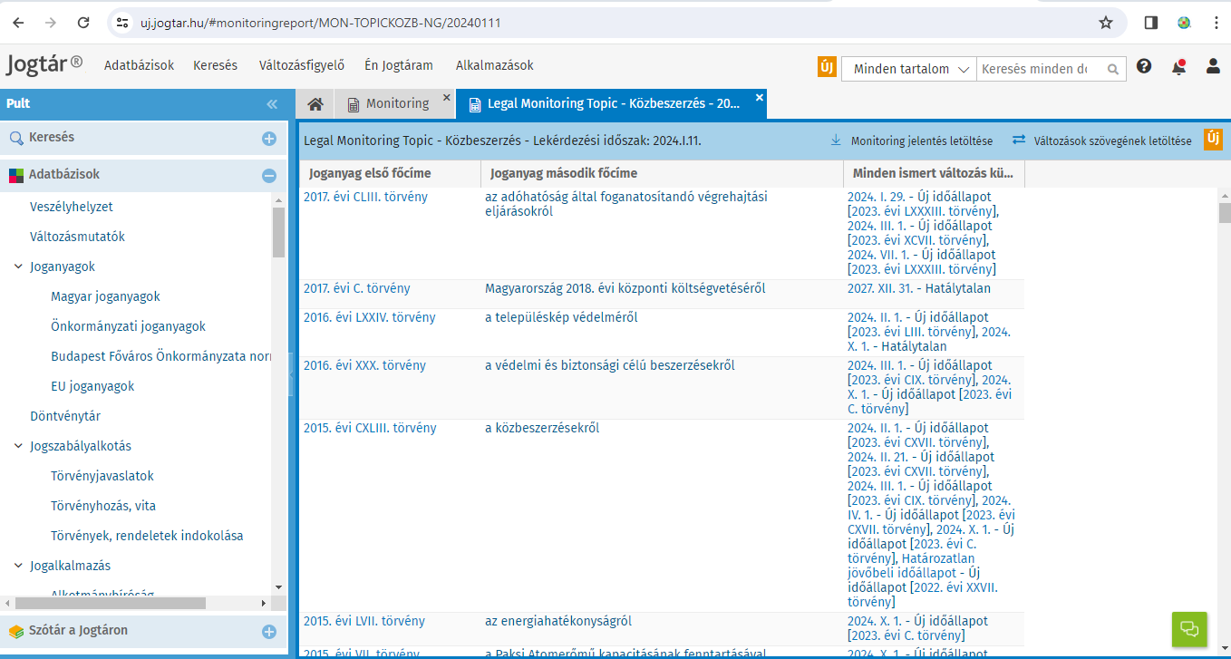 Jogtár oktatás - Legal monitoring 3 - riport.png