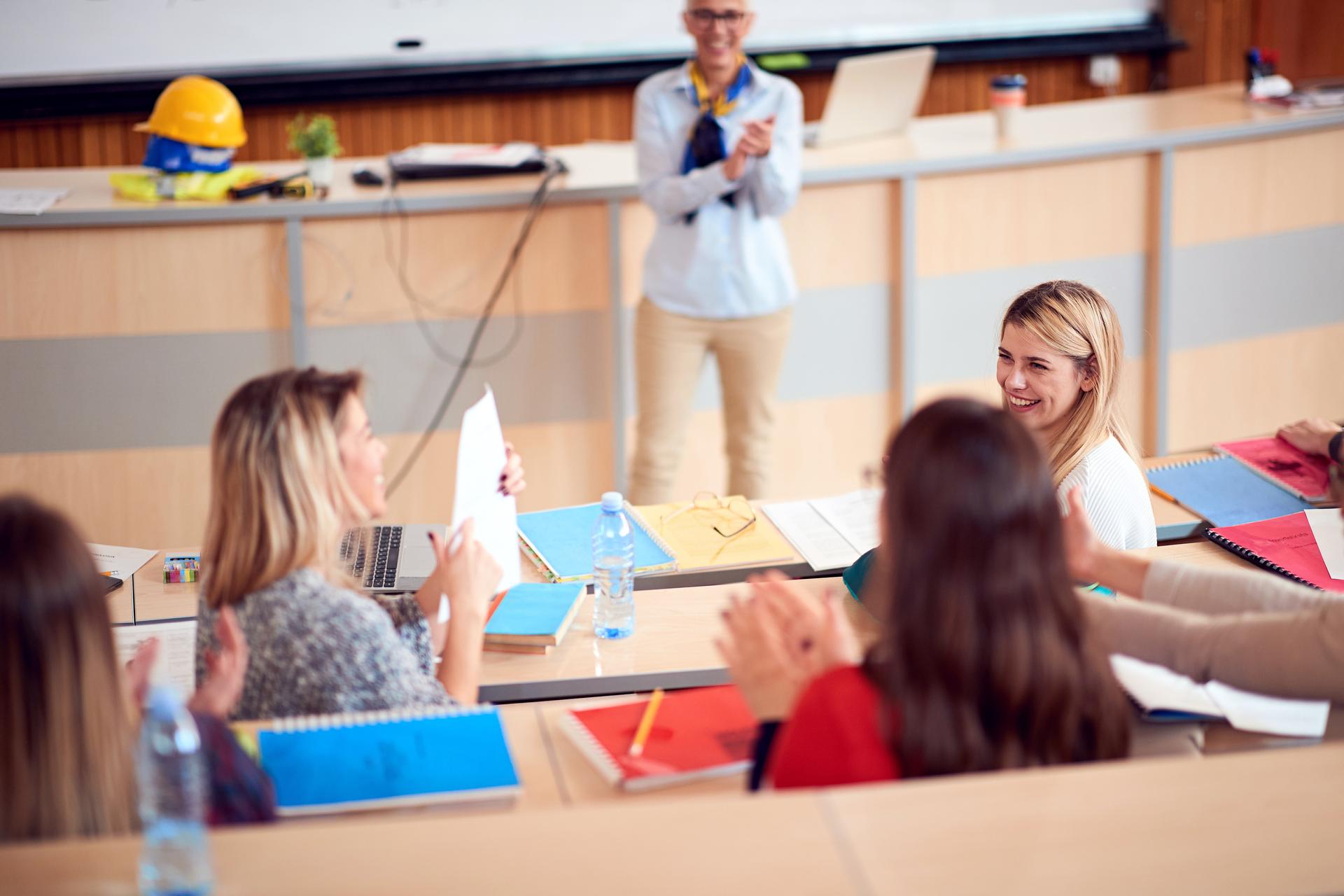 Wide view of nursing education classroom