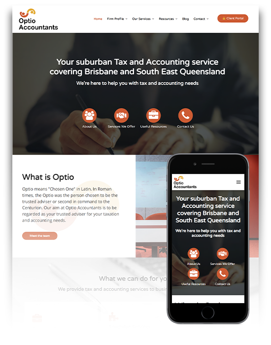 Website design for accountants - optio accountants