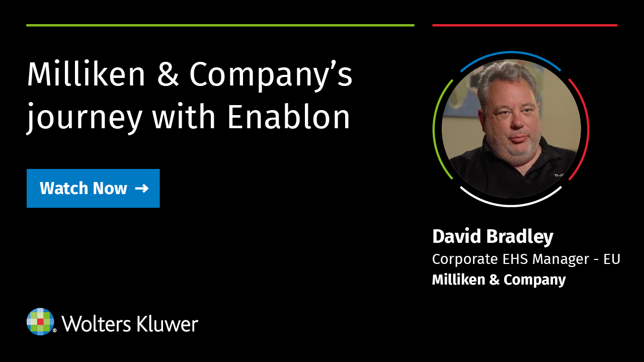 Milliken & Company's journey with Enablon - David Bradley