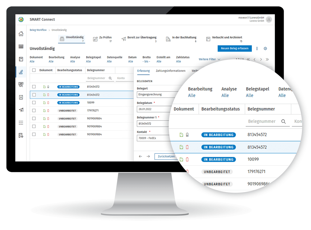 Screenshot der Benutzeroberfläche ADDISON SMART Connect Integration