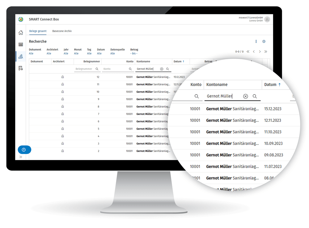 Screenshot der Benutzeroberfläche von ADDISON SMART Connect Box