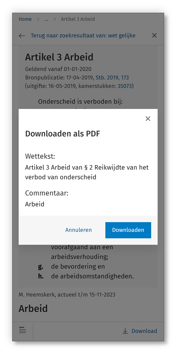 T&C Webapp still downloaden scherm