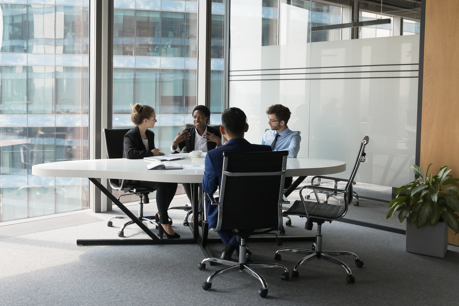 Workers in a conference room