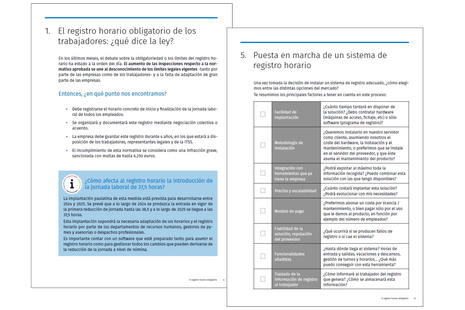 paginas interiores ebook registro horario