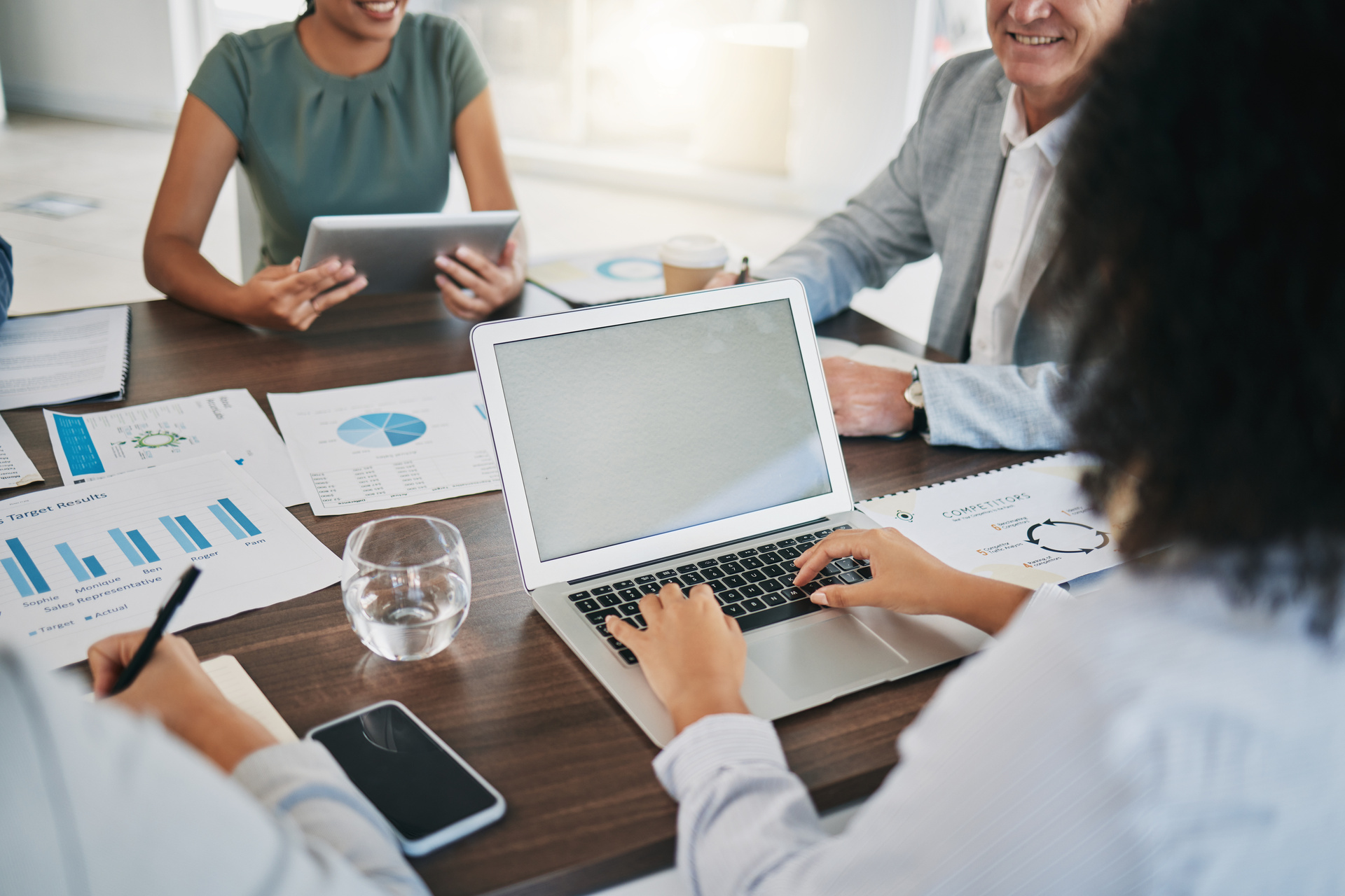 Group of office workers at a table