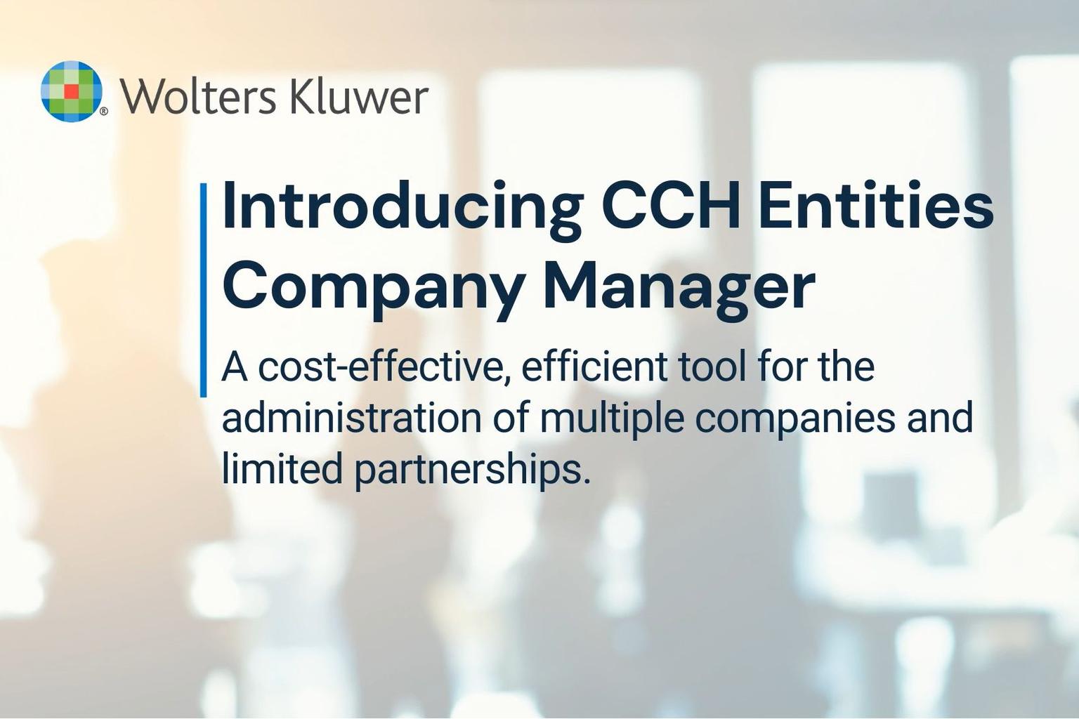 Introducing CCH Entities Company Manager