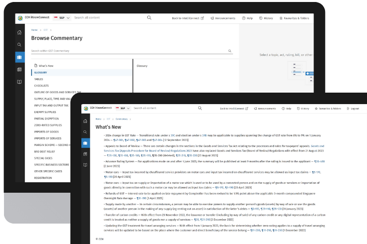 CCH iKnowConnect - Singapore GST Commentary - SG - 1