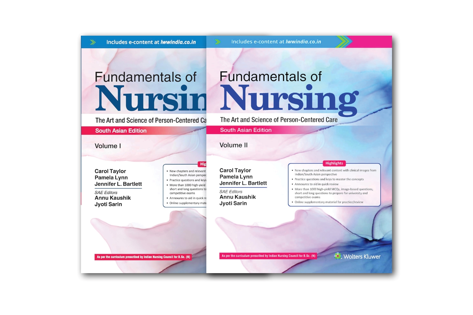 Fundamentals of Nursing South Asian Edition Volume I and II eContent cover.