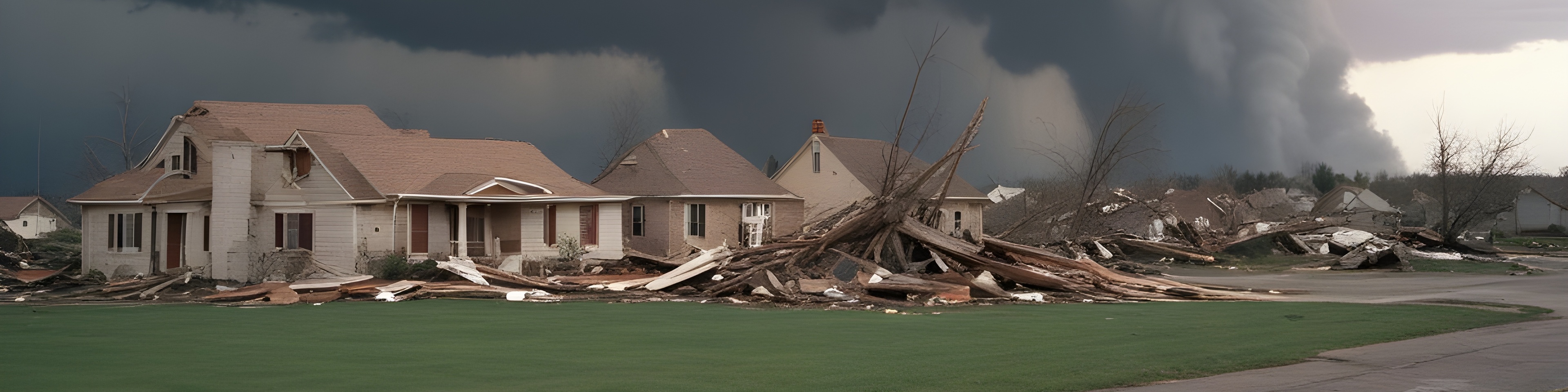 Tornado damage, whirlwind rips up the land