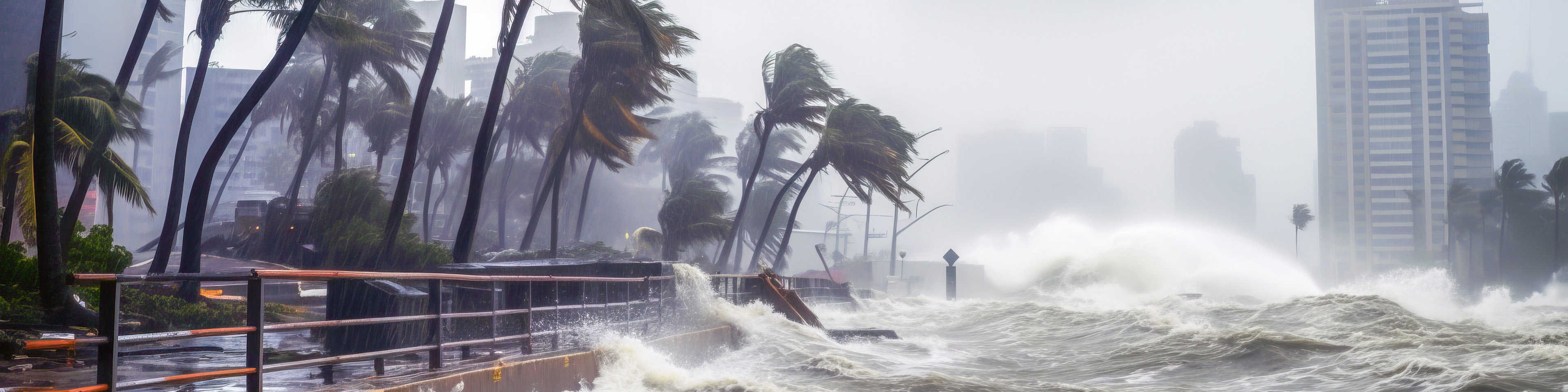 Landcape during the hurricane or storm