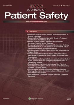 Journal of Patient Safety cover image