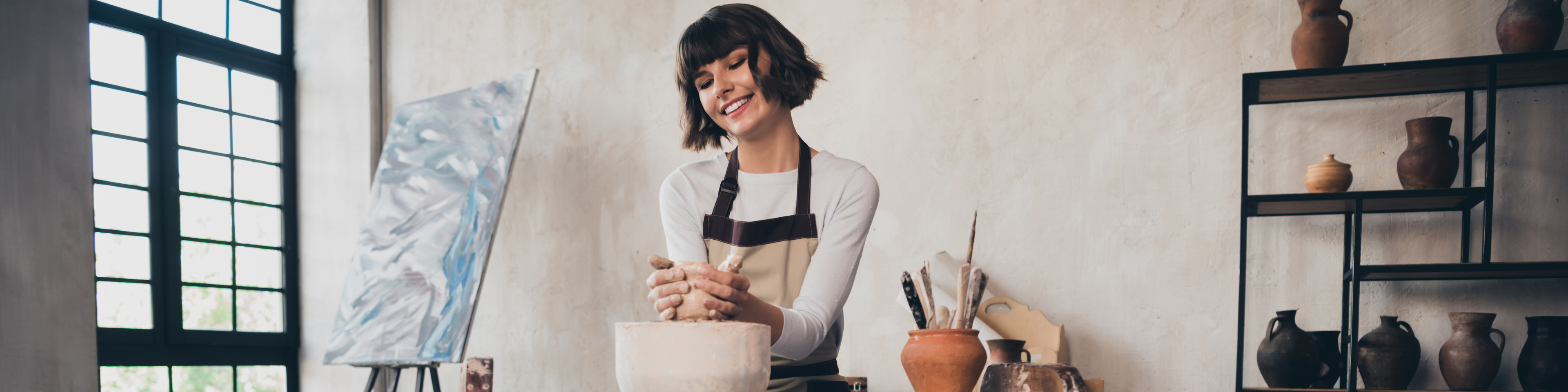 Woman pottery owner