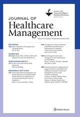 Journal of Healthcare Management cover