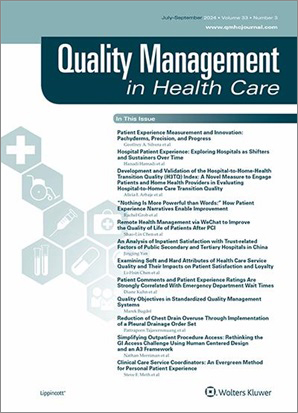 Quality Management in Health Care cover