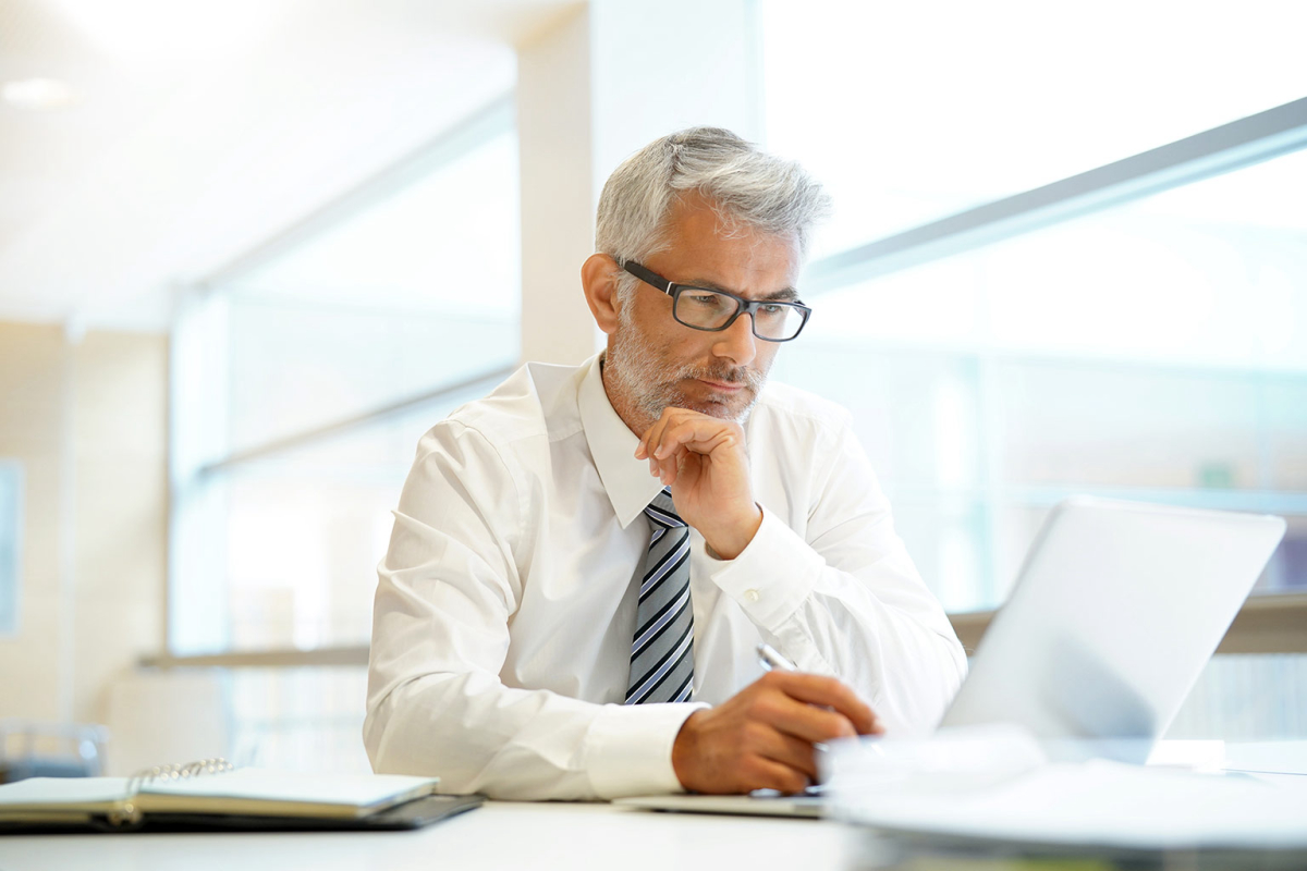 man with a laptop