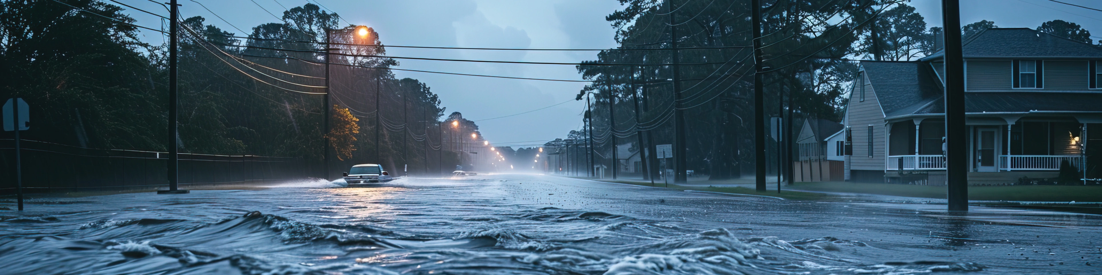 Severe tropical storm with heavy rainfall