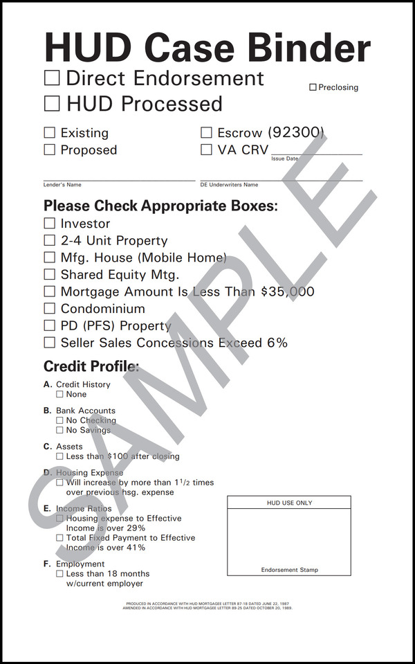 HUD Case Binder