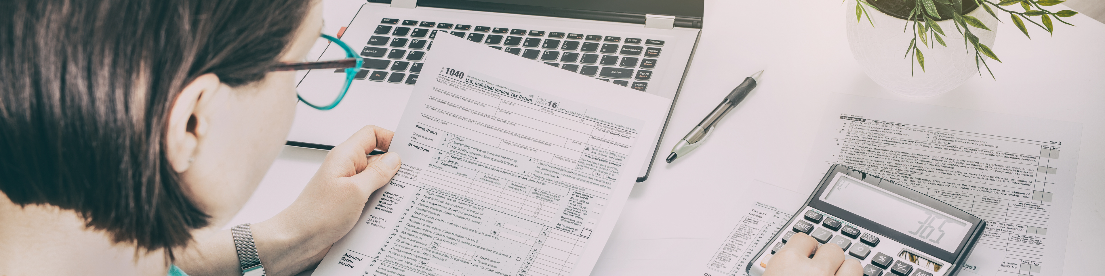 Filling out IRS tax forms